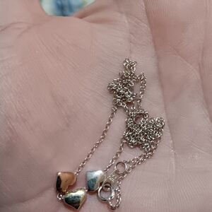 Tri tone sterling Silver necklaces